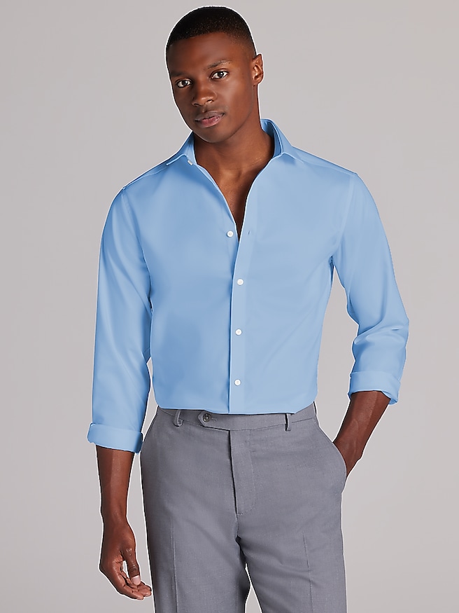 Calvin klein blue dress shirt discount