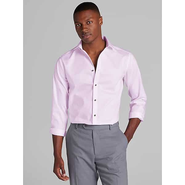 Awearness Kenneth Cole Men's Slim Fit Performance Dress Shirt Pink Solid - Size: 18 1/2 36/37 TMW5G2L85705