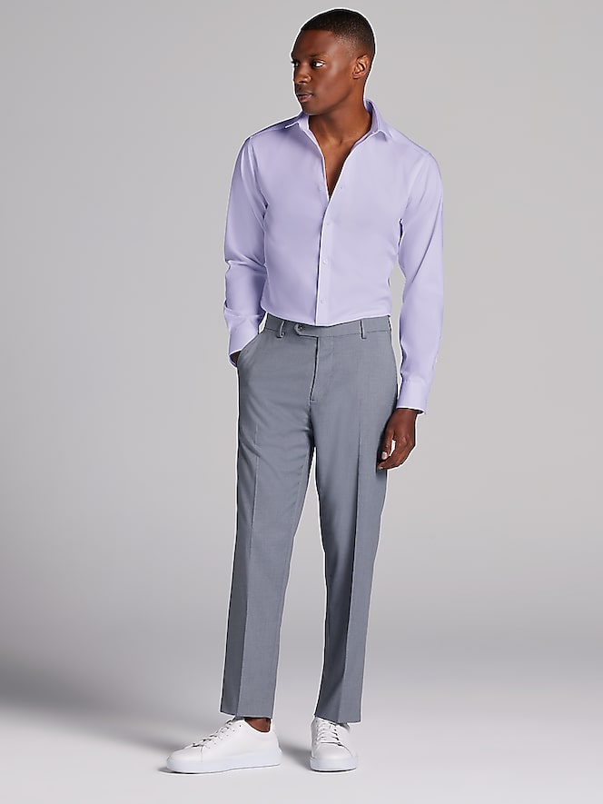 Awearness Kenneth Cole Slim Fit Performance Dress Shirt, Lavender Solid - Image 2 of 8