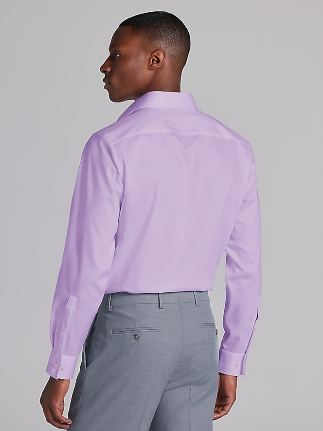 Awearness Kenneth Cole Slim Fit Performance Dress Shirt, Lavender Solid - Image 4 of 8