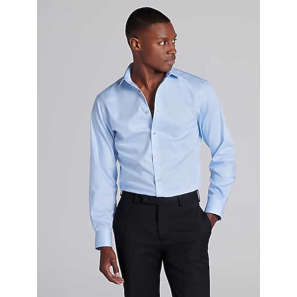 Awearness Kenneth Cole Big & Tall Men's Slim Fit Performance Dress Shirt Sky Blue - Size: 20 36/37