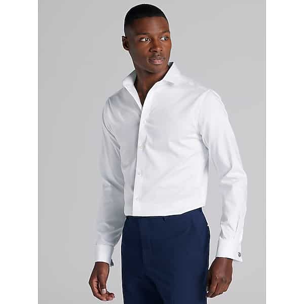 Awearness Kenneth Cole Big & Tall Men's Ultimate Performance Slim Fit Spread Collar Dress Shirt White Solid - Size: 19 34/35 TMW5G5E90501