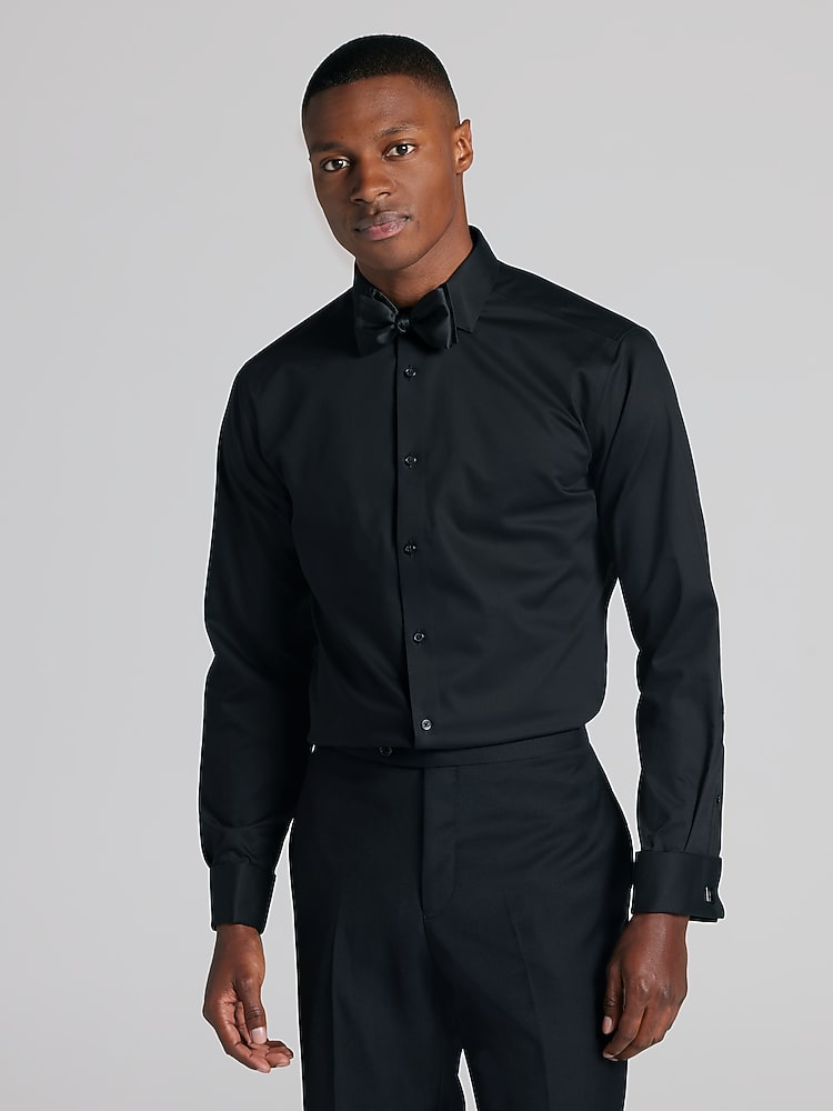 Awearness Kenneth Cole Slim Fit Solid Dress Shirt, Black Solid | Men's  Wearhouse