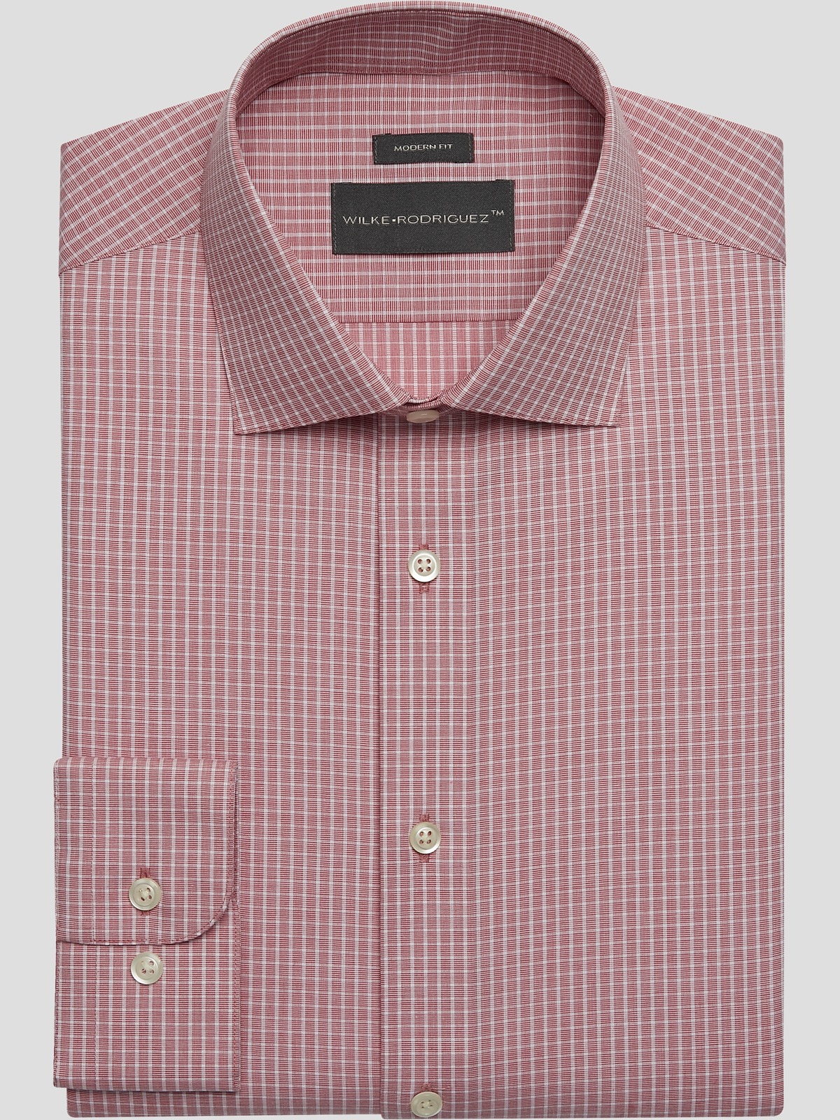 WilkeRodriguez Modern Fit Spread Collar Plaid Dress Shirt Dress