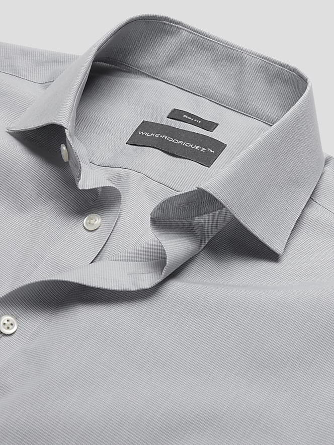 Wilke-Rodriguez Slim Fit Spread Collar Mini Houndstooth