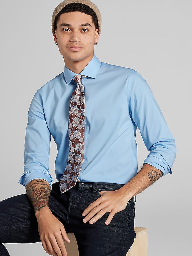 Egara Skinny Fit Solid Dress Shirt