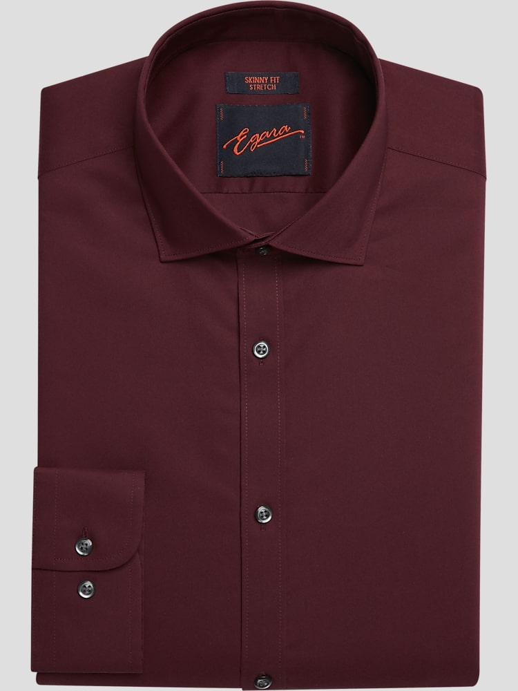 slim fit dress slacks Men's Basic Slim Fit Cotton Dress Shirt in Red, 16-16 ½ 34/35 / Red