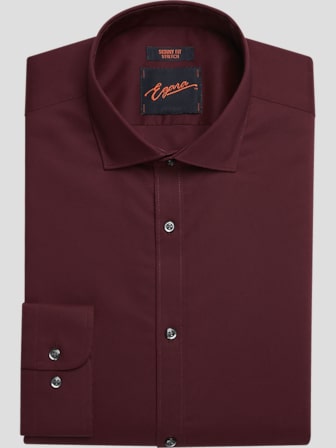 Wine red dress shirt sale