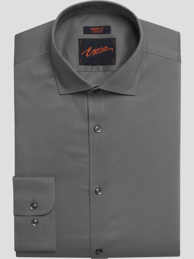 slim fit dress slacks Modena Men’s Regular Fit French Cuff Solid Dress Shirt – Colors Cadet Blue / 17