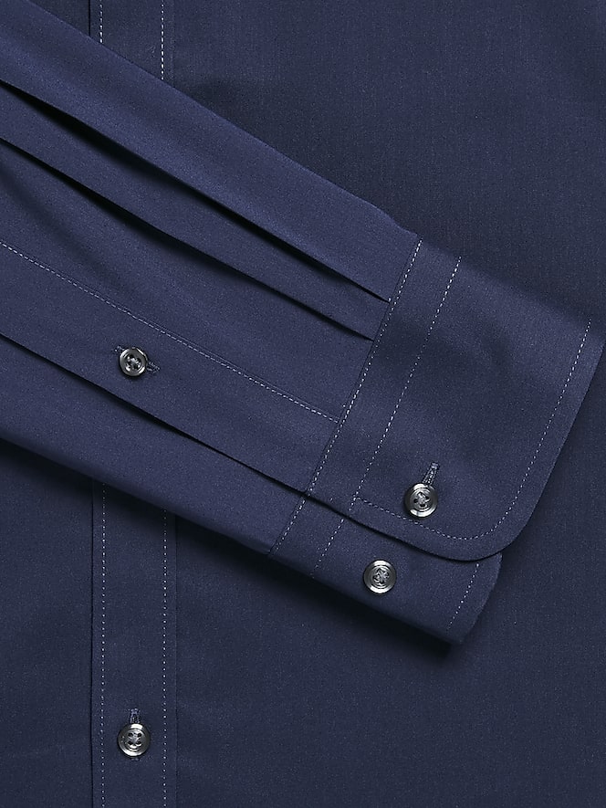 Egara Skinny Fit Solid Dress Shirt, Navy Solid - Image 3 of 3