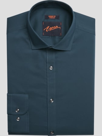 slim fit dress slacks Ties2you Men Green Collar Shirt Solid Paisley Splicing Button Up Shirt –  ties2you main image 0