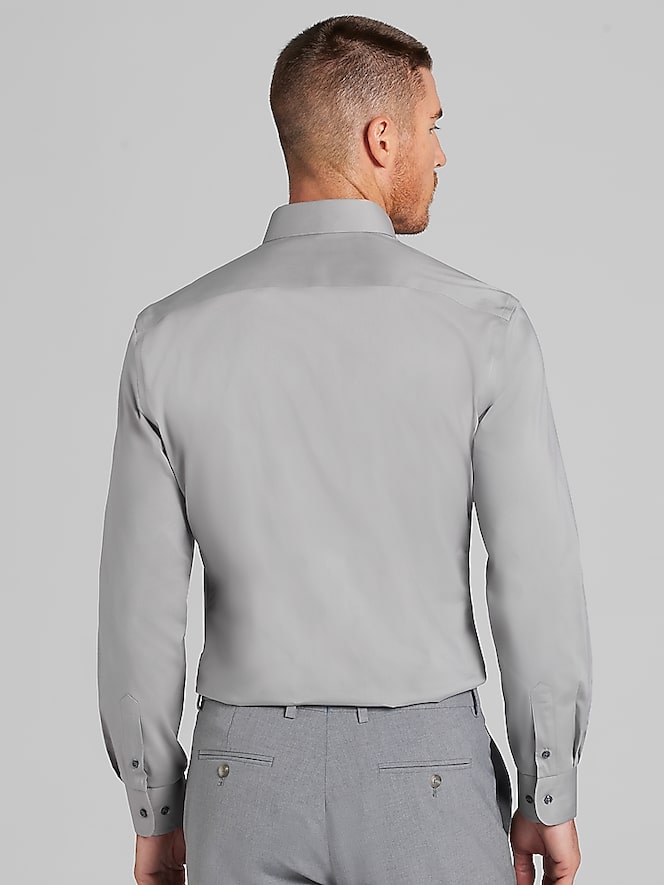 Egara Skinny Fit Solid Dress Shirt, Gray Solid - Image 3 of 6