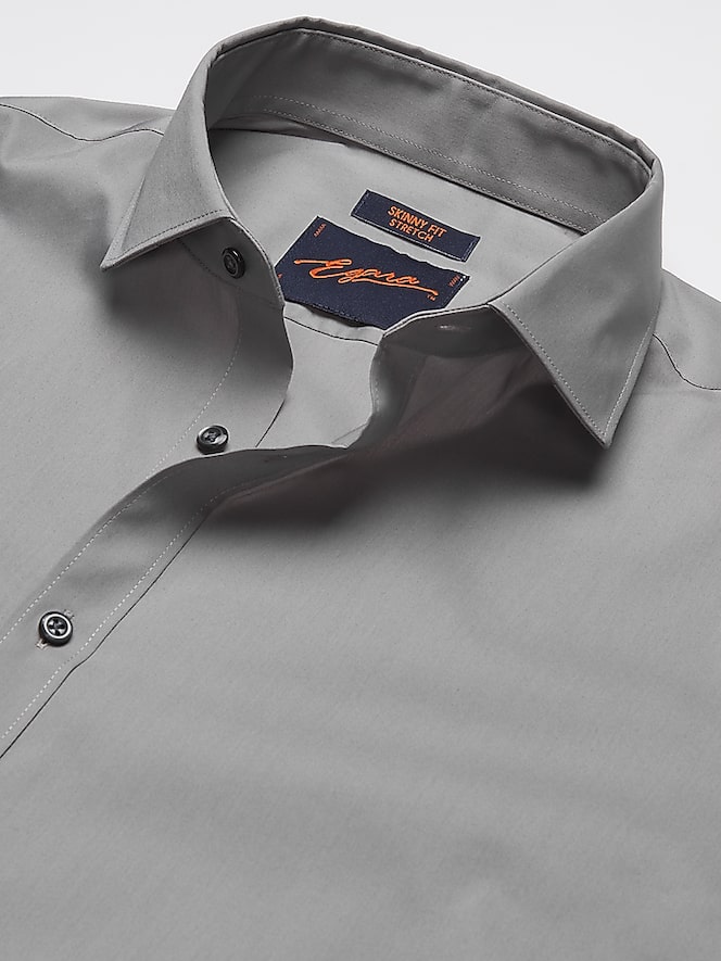 Egara Skinny Fit Solid Dress Shirt, Gray Solid - Image 4 of 6