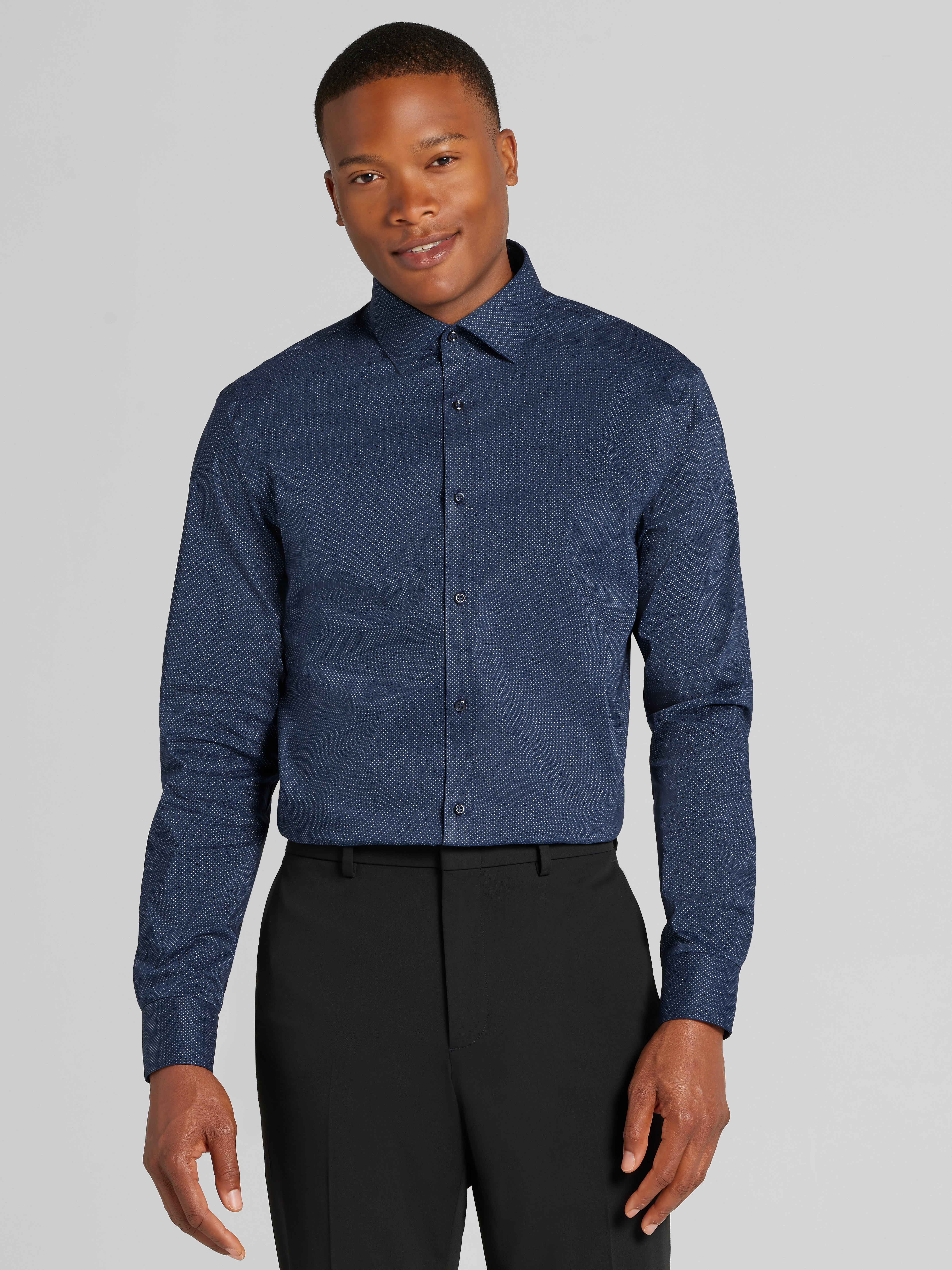 Navy Button Up Shirts | Men's Wearhouse