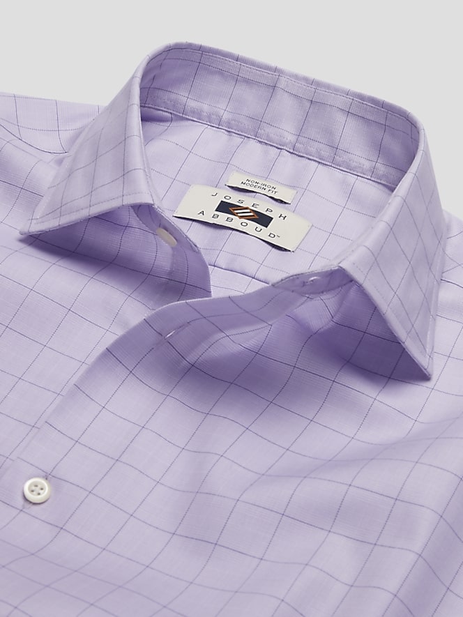 Joseph Abboud Modern Fit Cotton Windowpane Dress Shirt