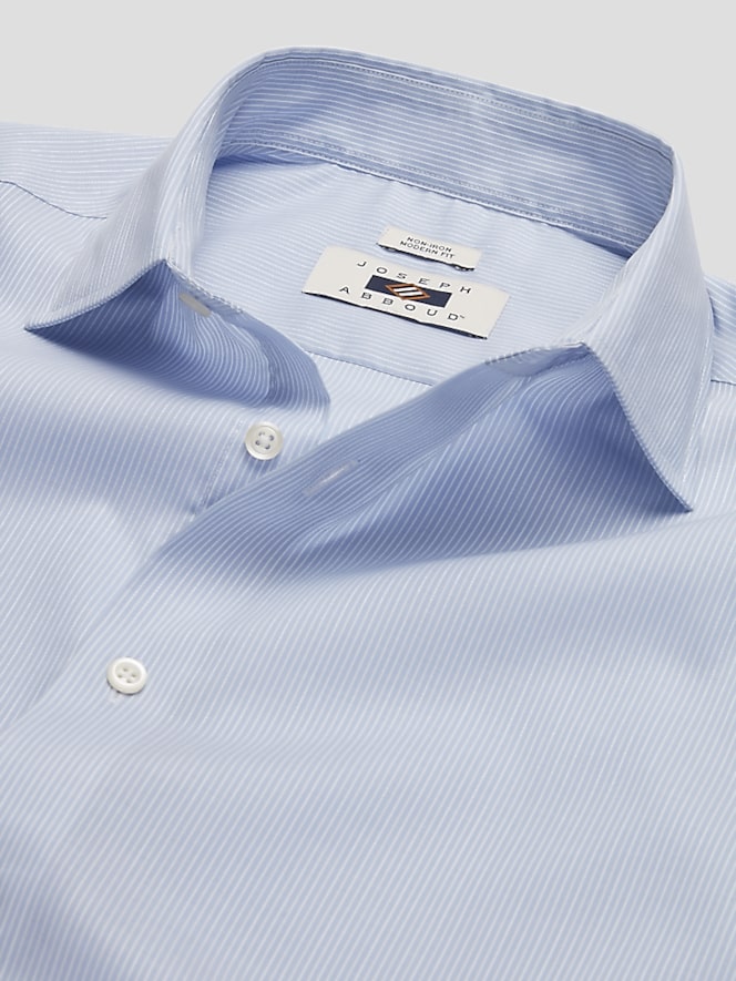 Joseph Abboud Modern Fit Spread Collar Dobby Stripe Dress Shirt