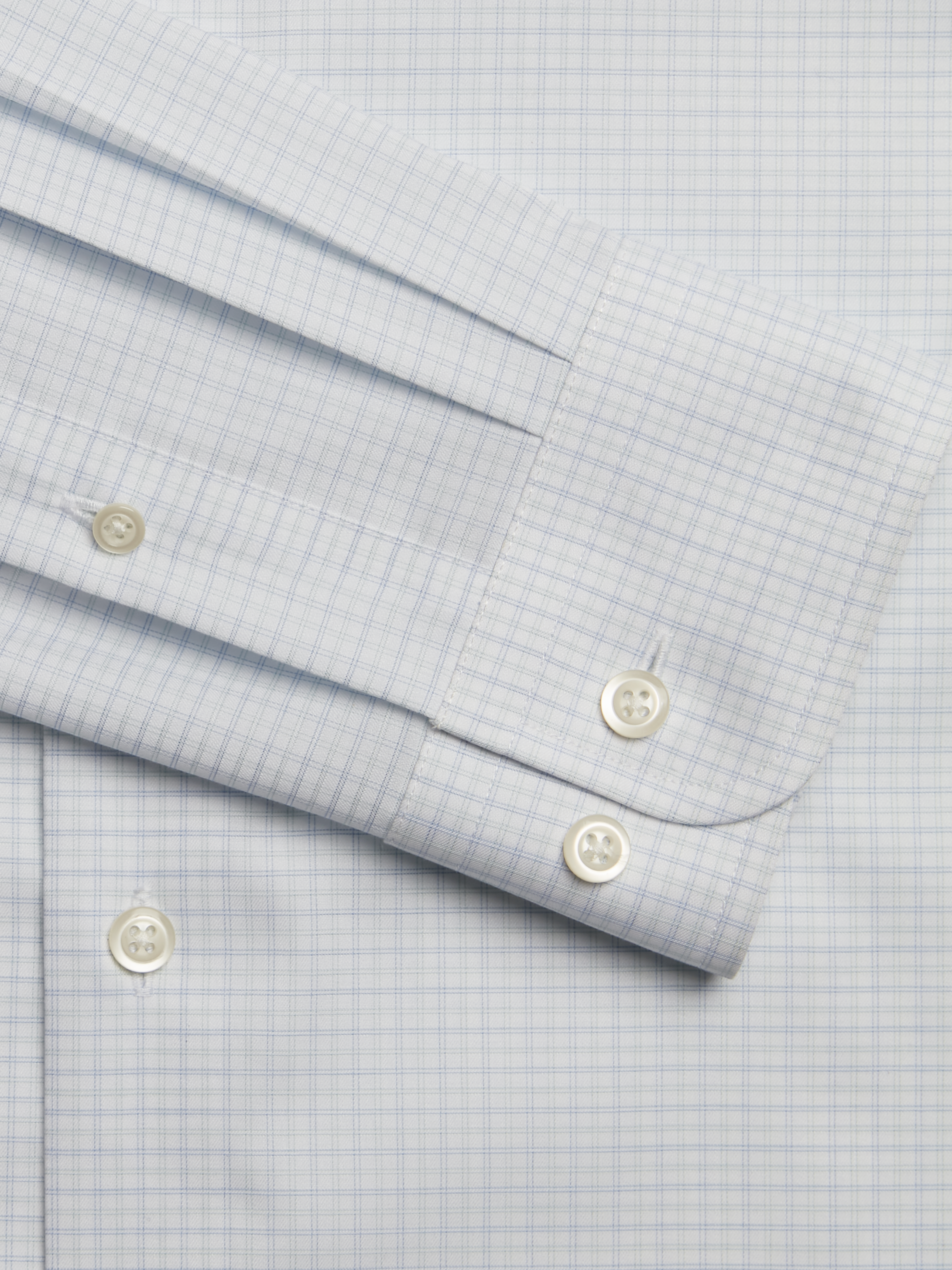 Classic Fit 100% Cotton Double Check Dress Shirt