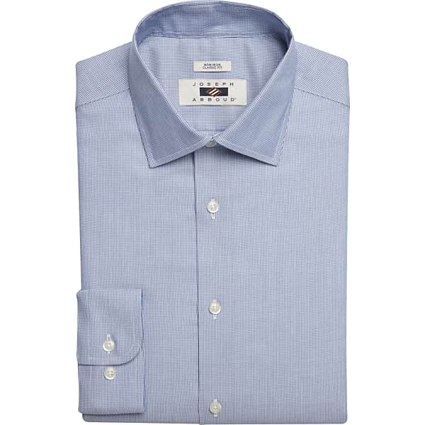 Joseph Abboud Big & Tall Men's Classic Fit 100% Cotton Wrinkle-Resistant Dress Shirt Royal Blue - Size: 18 1/2 36/37 TMW5G8R85702