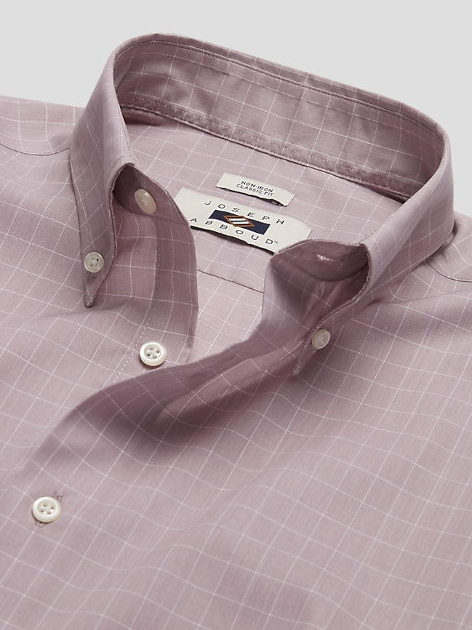 Joseph Abboud Classic Fit 100% Cotton Windowpane Dress Shirt