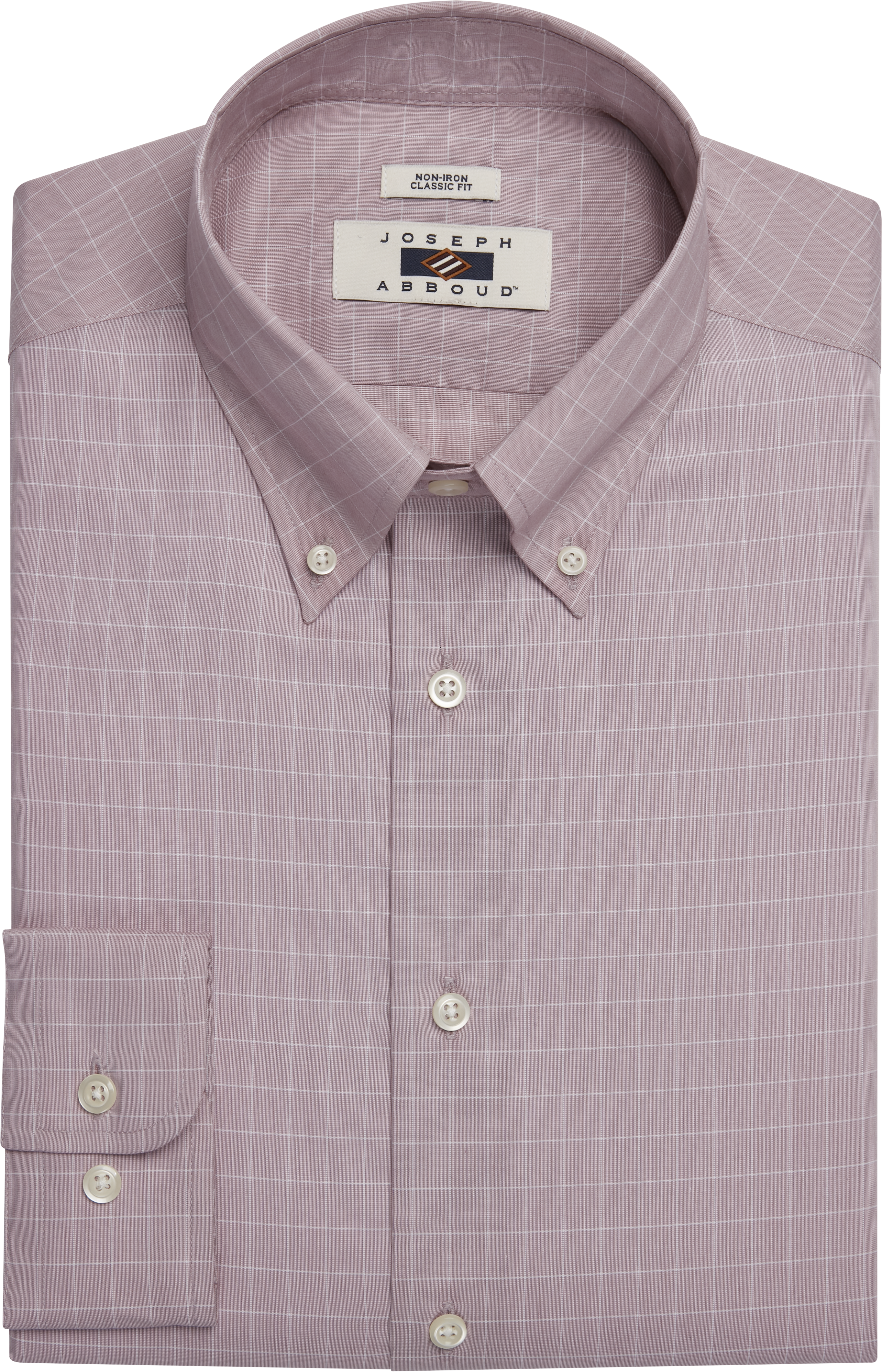 Joseph Abboud Classic Fit 100% Cotton Windowpane Dress Shirt