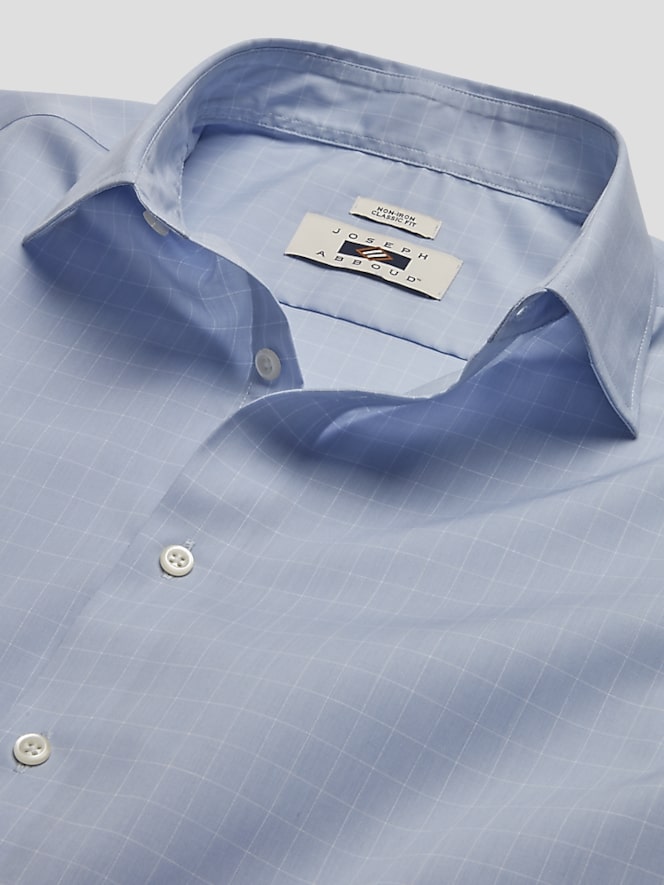 Joseph Abboud Classic Fit 100% Cotton Windowpane Dress Shirt