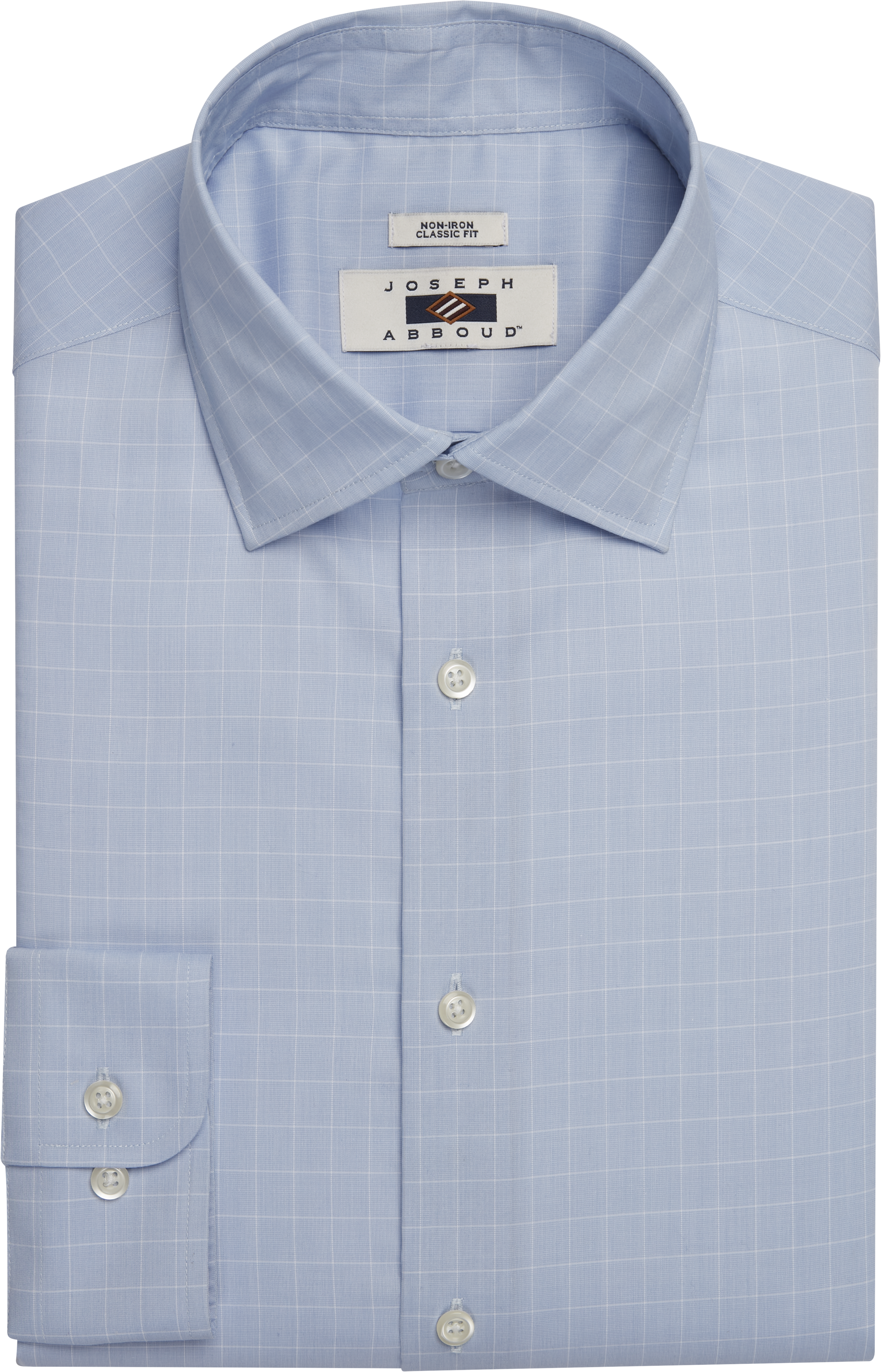 Classic Fit 100% Cotton Windowpane Dress Shirt