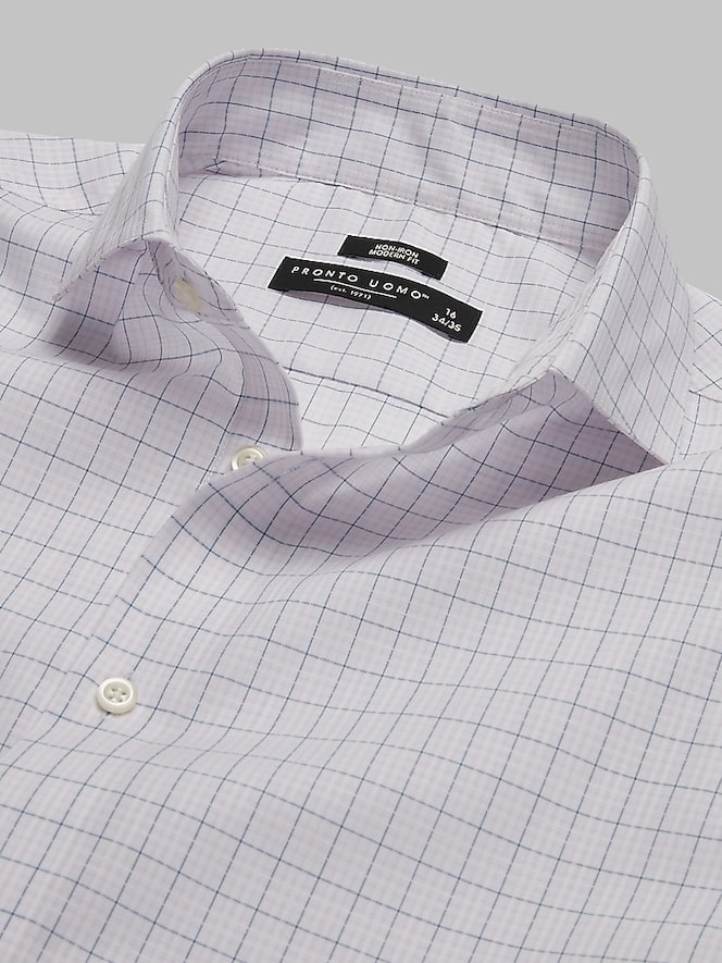 Pronto Uomo Modern Fit 100% Cotton Plaid Dress Shirt