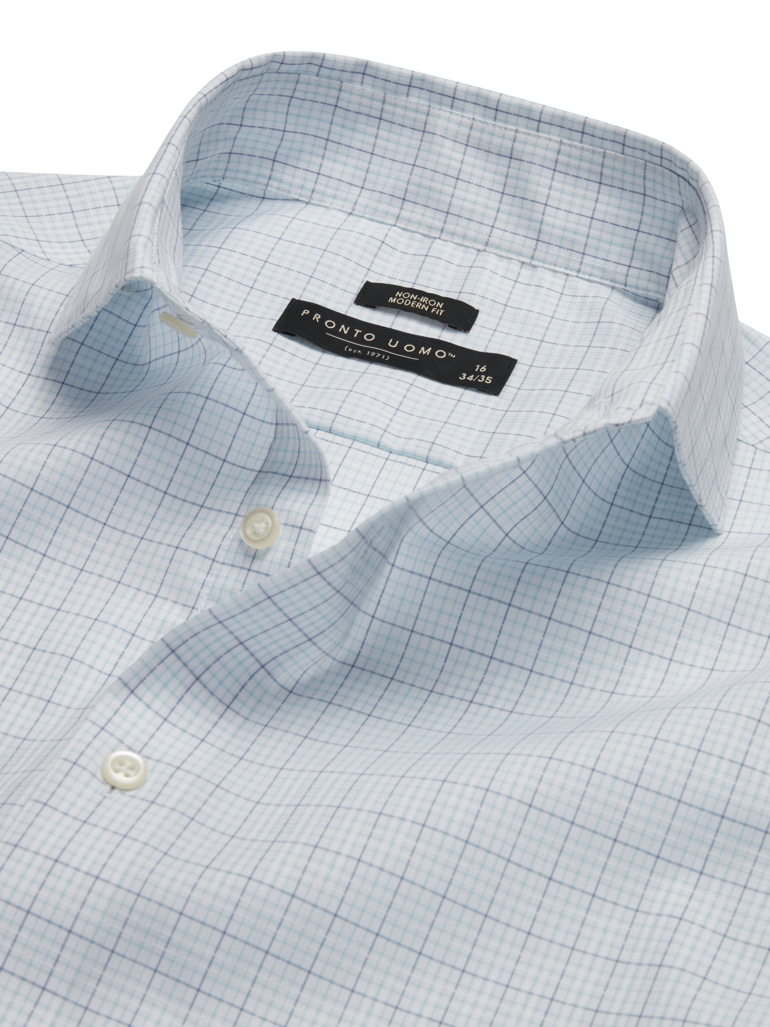 Modern Fit 100% Cotton Plaid Dress Shirt