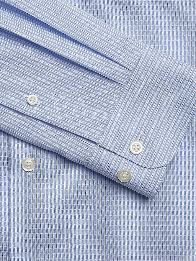 Pronto Uomo Modern Fit 100% Cotton Spread Collar Mini Check Dress Shirt