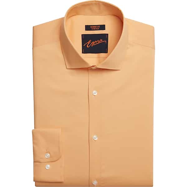 Egara Men's Skinny Fit Dress Shirt Peach Cobbler - Size: 16 1/2 34/35