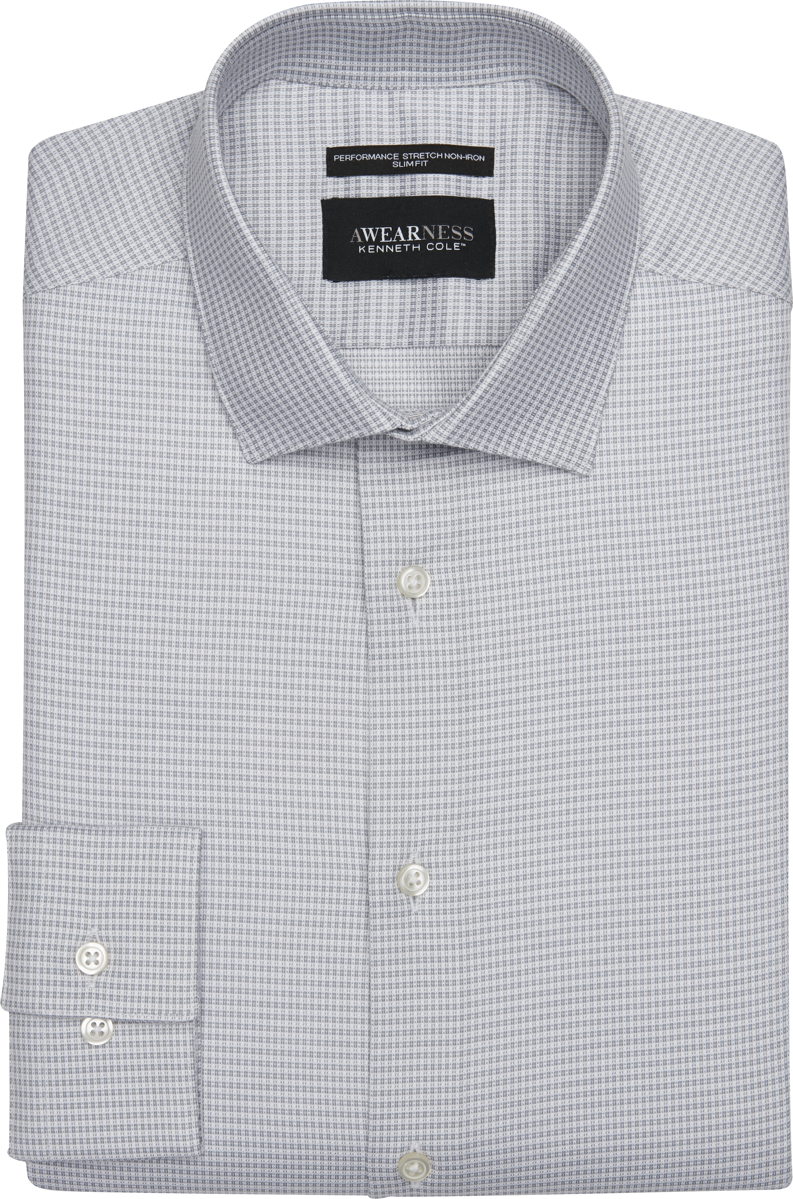 Slim Fit Ultra Performance Stretch Dobby Mini Check Dress Shirt