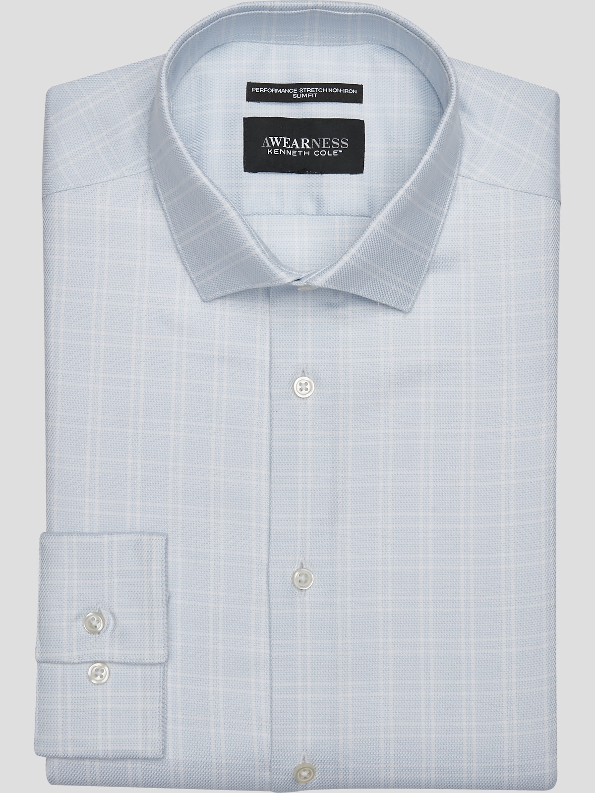 Awearness Kenneth Cole Slim Fit Ultra Performance Stretch Double Check Dress Shirt Dress Shirts Men s Wearhouse
