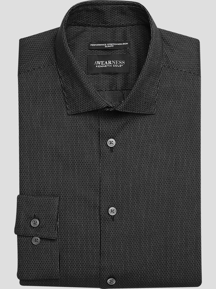Awearness Kenneth Cole Slim Fit Performance Stretch Broken Stripe Dress Shirt Dress Shirts Men s Wearhouse