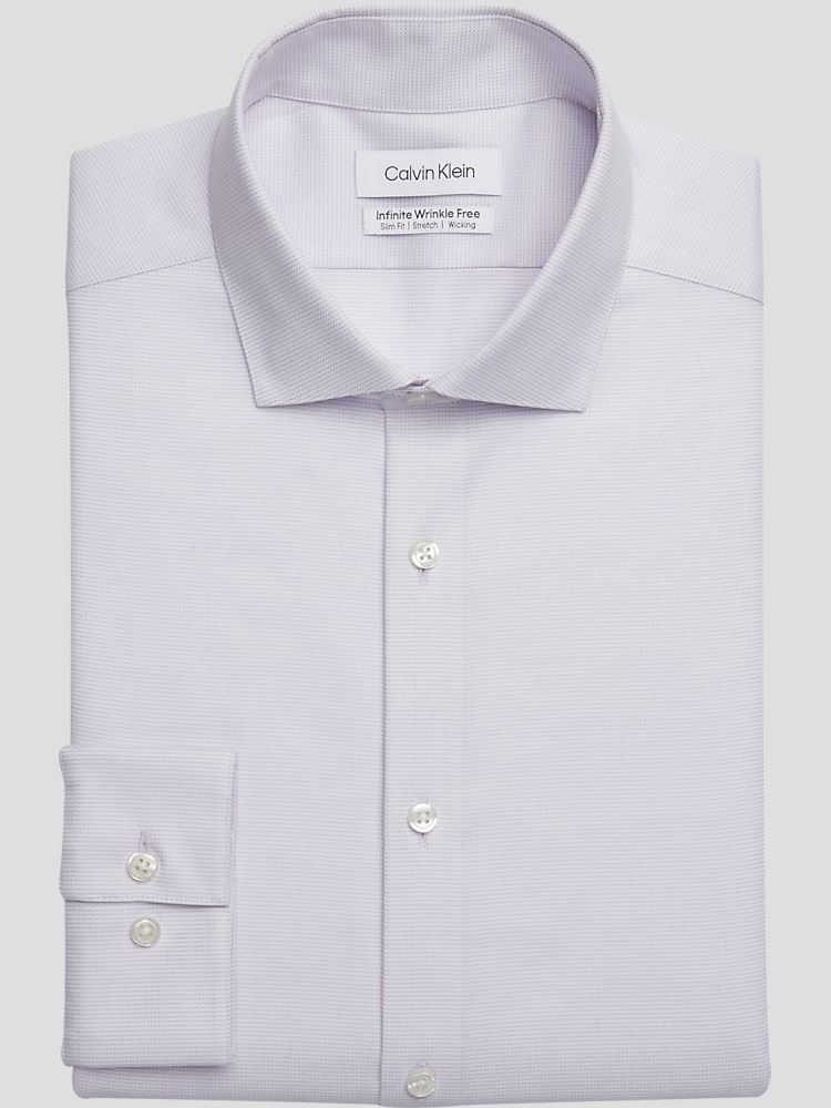 Calvin klein white slim fit dress shirt discount