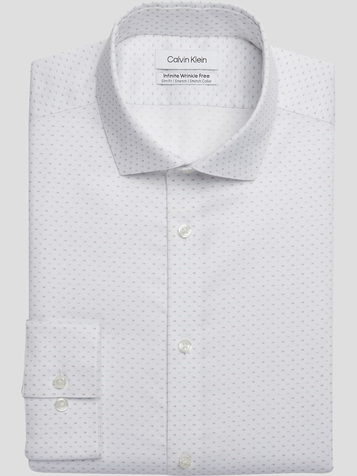 Calvin Klein Slim Fit Spread Collar Mini Dot Dress Shirt Dress Shirts Men s Wearhouse