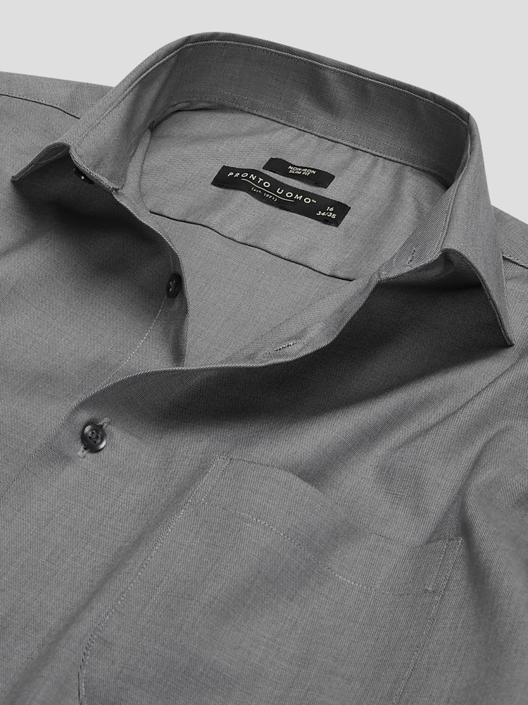 slim fit dress slacks Slim-Fit Solid Cotton Modal Dress Shirt