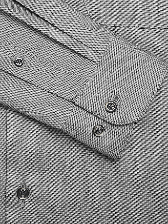 Pronto Uomo Slim Fit Solid Sharkskin Dress Shirt