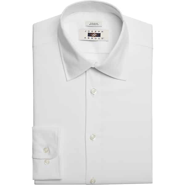 Joseph Abboud Big & Tall Men's Modern Fit Performance 4-Way Stretch Dress Shirt White Solid - Size: 17 36/37 TMW5GF170701