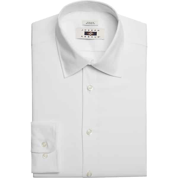 Joseph Abboud Big & Tall Men's Modern Fit Performance 4-Way Stretch Dress Shirt White Solid - Size: 18 1/2 36/37