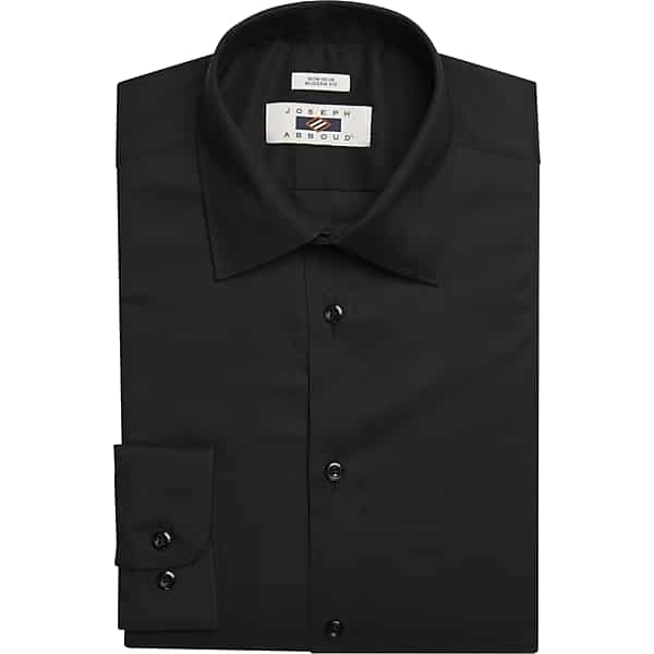 Joseph Abboud Big & Tall Men's Modern Fit Spread Collar Dress Shirt Black Solid - Size: 17 1/2 36/37 TMW5GF375708