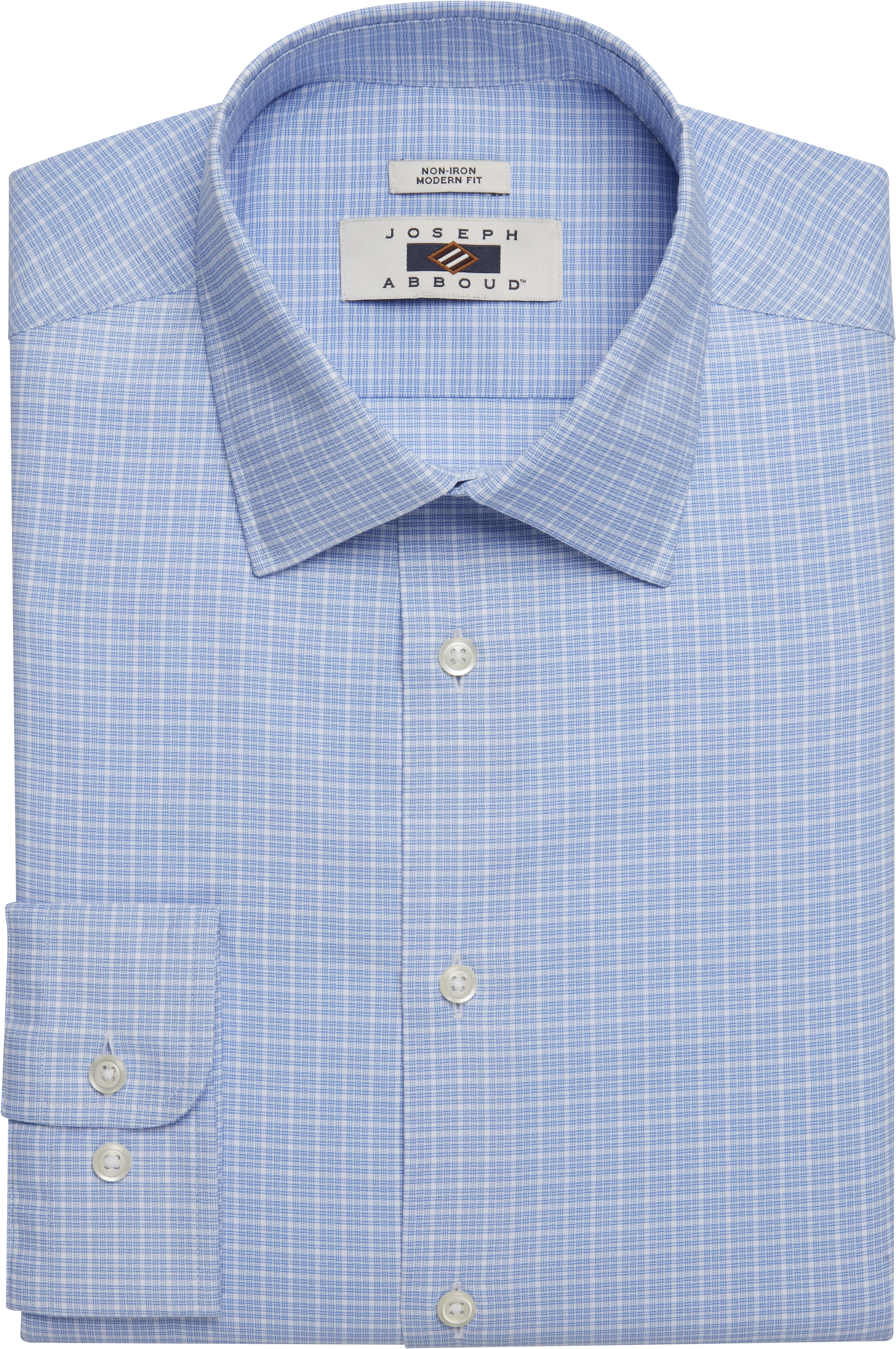 Modern Fit Spread Collar Plaid Dress Shirt