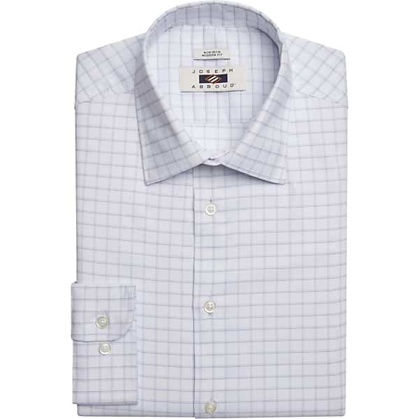 Joseph Abboud Men's Modern Fit Wrinkle-Resistant Spread Collar Dress Shirt Navy Fancy - Size: 18 1/2 34/35 TMW5GFC85581
