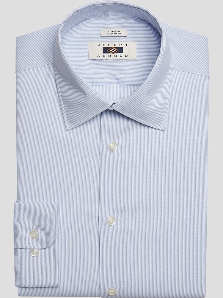 Joseph Abboud Modern Fit Stripe Dress Shirt, Blue Stripe | Men's Wearhouse
