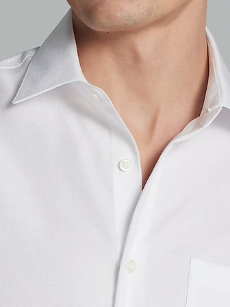 New York Shirts Kenneth Cole White Regular Fit Dress Shirts For