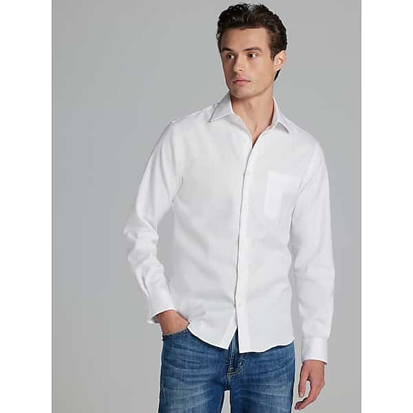 Pronto Uomo Men's Slim Fit Queens Oxford Dress Shirt White - Size: 16 1/2 38/39 - Only Available at Men's Wearhouse TMW5P0165901