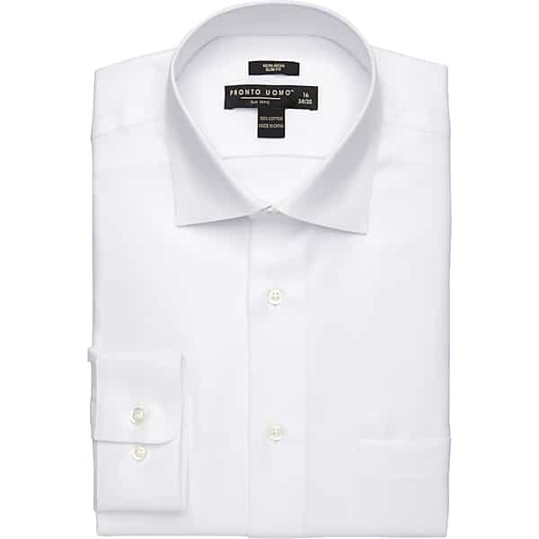 Pronto Uomo Big & Tall Men's Slim Fit Queen's Oxford Dress Shirt White - Size: 18 32/33 - Only Available at Men's Wearhouse