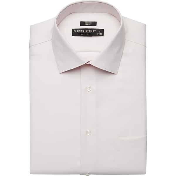 Pronto Uomo Men's Slim Fit Queen's Oxford Dress Shirt Ivory - Size: 16 32/33 - Only Available at Men's Wearhouse