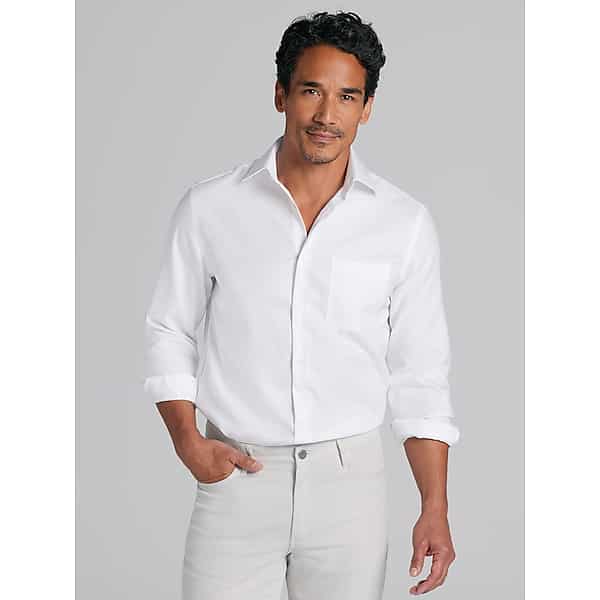 Pronto Uomo Big & Tall Men's Modern Fit Queens Oxford Dress Shirt White - Size: 19 38/39 - Only Available at Men's Wearhouse TMW5PA290901