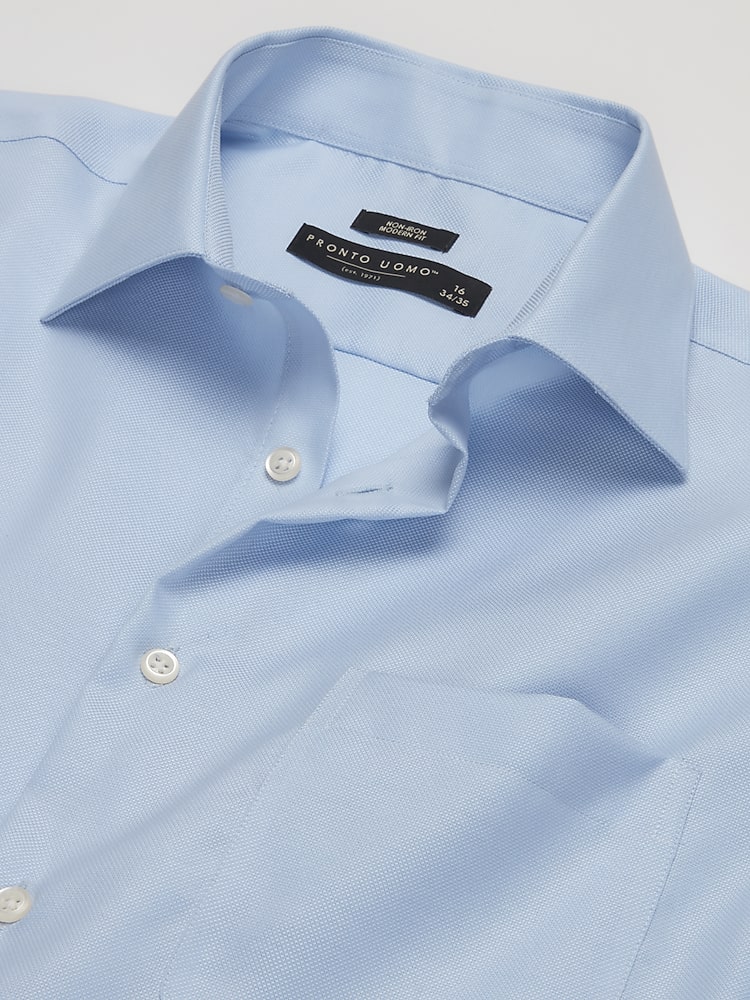 Pronto Uomo Modern Fit Solid Dress Shirt, Lt Blue Solid | Men's Wearhouse