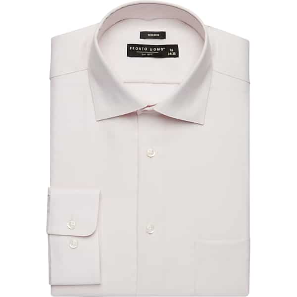 Pronto Uomo Big & Tall Men's Modern Fit Queens Oxford Dress Shirt Ivory - Size: 22 38/39 - Only Available at Men's Wearhouse